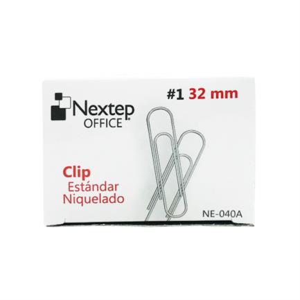 Clip estándar nextep niquelado #1 32mm c/10 100 clips c/u
