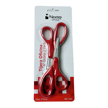 Tijera nextep para oficina 6" económica blister c/2