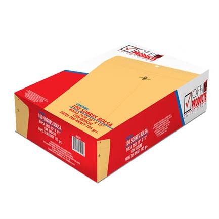 Sobre bolsa manila offiz oficio c/broche 10"x15" pq100