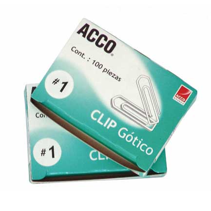 Clip acco gotico no.1 caja c/100 clips