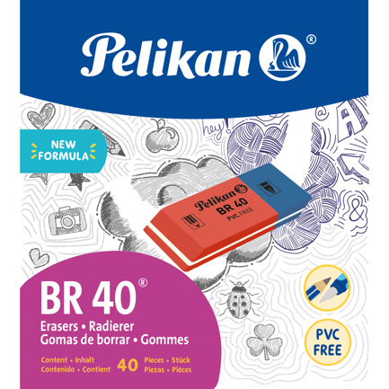 Borrador Pelikan Tipo Plastica Libre de PVC para Borrador de Grafito y Tinta C/40 - Artículos Promocionales MAS RECIO