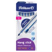 Bol&iacute;grafo pelikan hang stick azul punto mediano 1.0mm c/12 pza