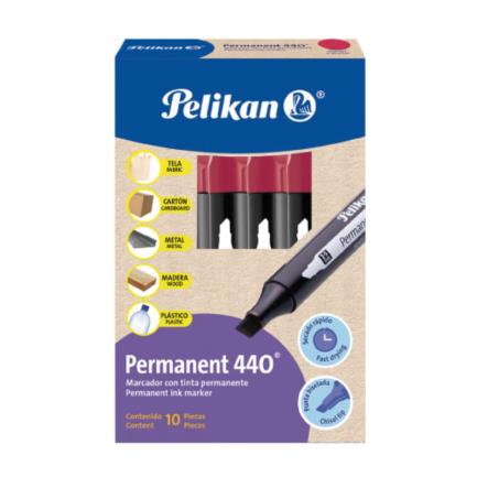 PEPMACAB018 - Marcador Pelikan Permanente 440 Color Rojo C/10 Pzas