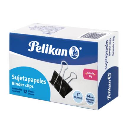Sujeta documentos pelikan grande 2" caja c/12 pzas