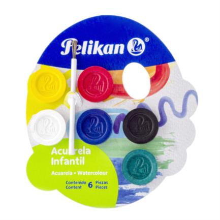 Pinturas acuarela pelikan infantil c/6 colores