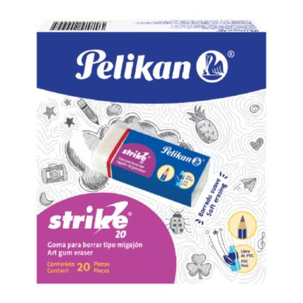 Goma Pelikan de Migajón Strike Caja C/20 Pzas