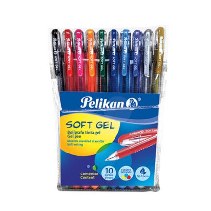 Bolígrafo pelikan soft gel 0.5mm colores surtidos c/10 pzas