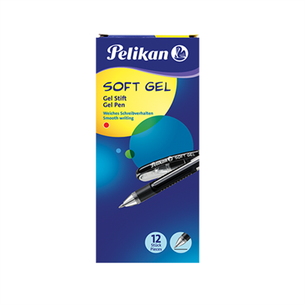 Bol&iacute;grafo pelikan soft gel rojo c/12 pzas