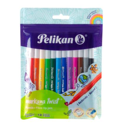 PEPMACAB008 - Marcador Pelikan Markana Twist Colores Surtidos Bolsa C/12 Pzas