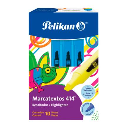 PEPMARAB015 - Marcador Resaltador Pelikan 414 Color Azul C/10 Pzas