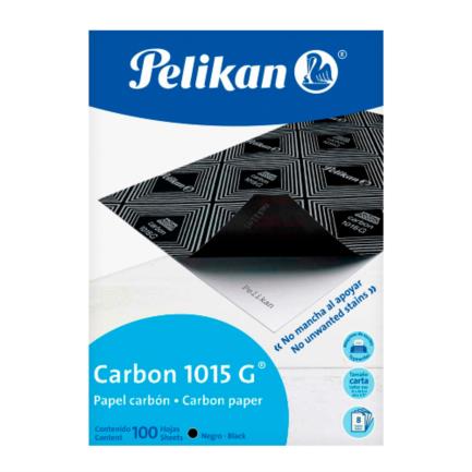 Papel carb&oacute;n pelikan 1015 g negro carta c/100 hojas