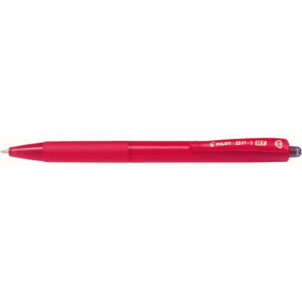 Bolígrafo pilot bp-1 rt mediano retráctil color rojo c/12 pzas