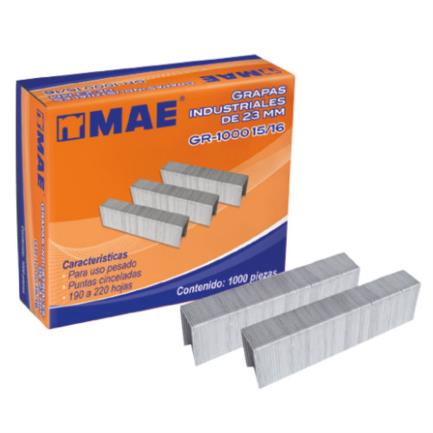 PIPGRAAB008 - Grapas Mae Industriales Uso Pesado No. 15/16 Engrapa 190 a 220 Hojas Caja C/1000