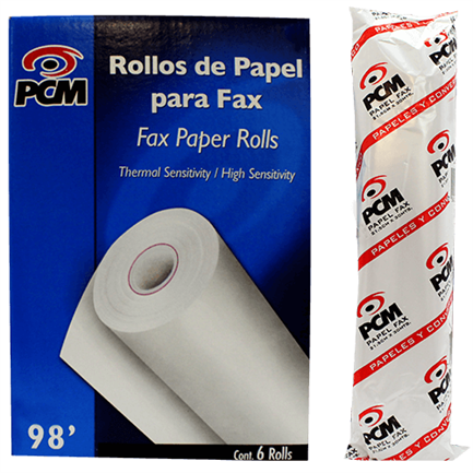 Papel fax pcm 30 mts c/6 rollos