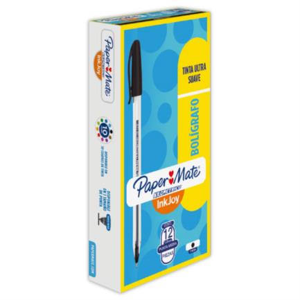Boligrafo papermate kilometrico negro 1.0mm pqte/12