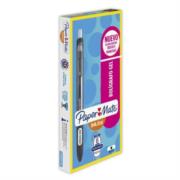 Bolígrafo papermate gel kilometrico retráctil 0.7mm color negro c/6 pzas