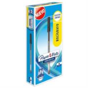 Bolígrafo papermate kilométrico económico punto fino 0.7mm color negro caja c/12 pzas