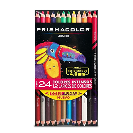 Colores prismacolor junior doble punta c/12 pzas 24 colores intensos