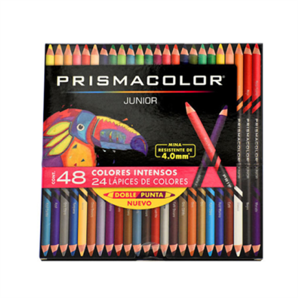 Colores prismacolor junior doble punta c/24 pzas 48 colores intensos