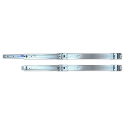 Kit Rieles para NAS QNAP RAIL-B02 Montaje Metalico Plata Profundidad de montaje min 44.3cm max 81.5cm ancho 485 mm