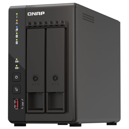 Unidad Almacenamiento NAS QNAP CPU Celeron J6412 Quad Core 2.6Ghz 8GB RAM RJ45 2.5GbE 2 Bahias 3.5 Linux Sin Discos
