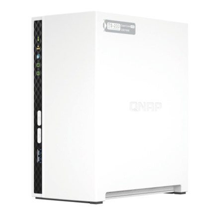 Unidad nas qnap cpu arm cortex a55 quad core 2.0ghz 2gb ram rj45 gbe 2 bahias 3.5" linux sin discos