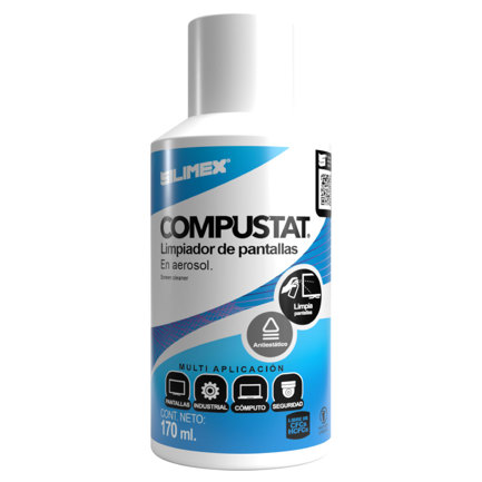 Limpiador antiest&aacute;tico para pantallas en aerosol silimex compustat 170ml