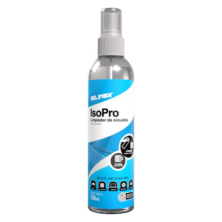 Limpiador de circuitos alcohol isoprop&iacute;lico silimex al 99.7% iso pro 250ml en atomizador