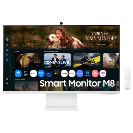 Monitor smart samsung 32 in smart vision ai camara web 4k 3840x2160 60hz va plano hdr10 4ms vesa100 m80f