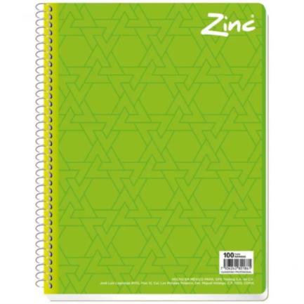 Cuaderno scribe zinc profesional espiral sencillo c.5 100h