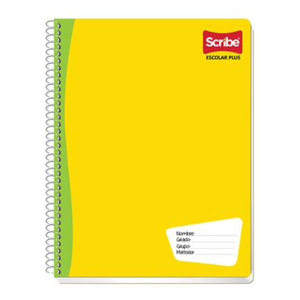 Cuaderno profesional scribe escolar raya espiral doble 200 hojas