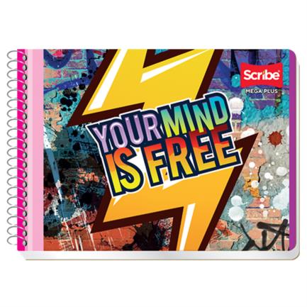 Cuaderno italiano espiral scribe mega c7 cuadro grande 100 hojas