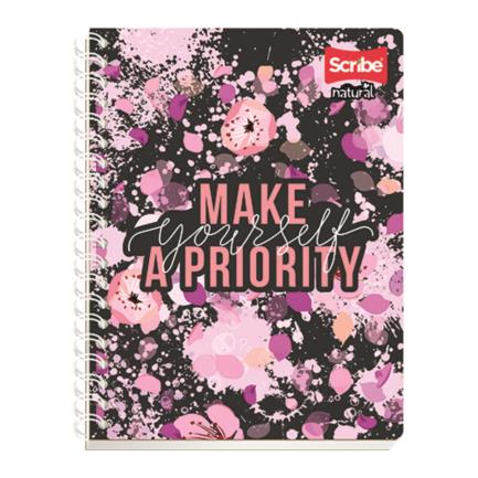 Cuaderno profesional scribe natural raya espiral doble 200 hojas