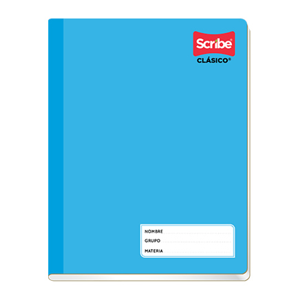 Cuaderno scribe frances doble rayas 100 hjs pasta semirigida