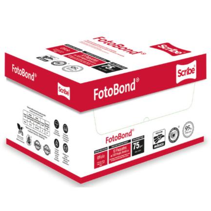 Papel cortado scribe fotobond carta 95% de blancura 75gr caja c/5000 hojas