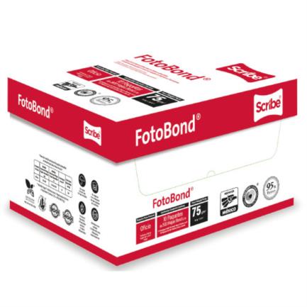 Papel cortado scribe fotobond oficio 95% de blancura 75gr caja c/5000 hojas