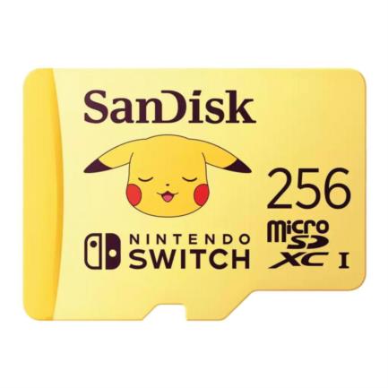 SDCMEMAB075 - Tarjeta SANDISK microSDXC de 256 GB con Licencia para Nintendo Switch Edicion Pokemon Pikachu  SDSQXAO 256G GN6ZK