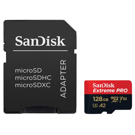 Memoria flash sandisk extreme pro 128gb microsdxc uhs-i clase 10 con adaptador