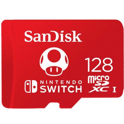 Memoria micro sd sandisk nintendo switch 128gb micro sdxc clase 3 brand mario bros color rojo sdsqxao-128g-gnczn