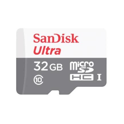 Memoria micro sd sandisk ultra 32gb micro sdhc uhs-i clase 10 c/adaptador color gris rojo sdsqunr-032g-gn3ma