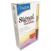 Marcador Permanente Signal Metalink Punta Bala Color Dorado C/12 Pzas - Vista 5
