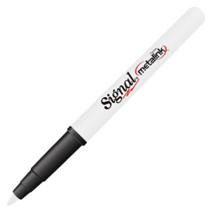 Marcador permanente signal metalink punta bala color blanco c/12 pzas