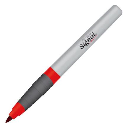 Marcador permanente signal fino punta bala color rojo c/12 pzas