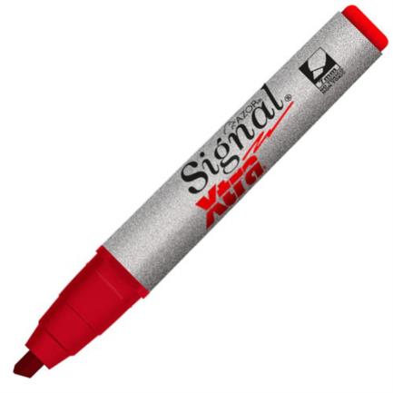 Marcador permanente signal xtra 40002 punta cincel color rojo c/12 pzas