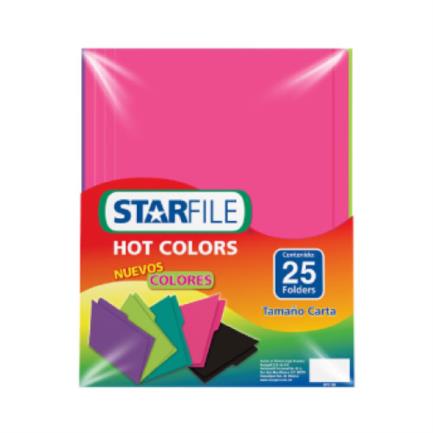 Folder starfile hot colors carta color arcoiris crom&aacute;tico c/25 pzas