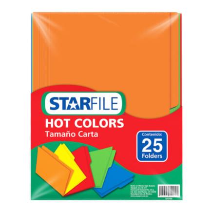 Folder starfile hot colors carta arco&iacute;ris c/25 pzas