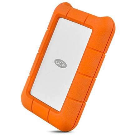 Disco Duro Seagate Externo Lacie Rugged USB-C 4TB 2.5 Portatil Naranja-Plata WIndows Mac Contra Golpes Agua y polvo