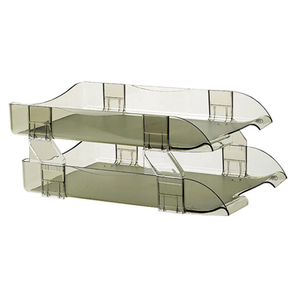 Charola Sablón 2426HU Acrílico Humo Dos Niveles Tamaño Legal