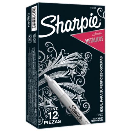 Marcador sanford 39100 sharpie metalico plata c/12