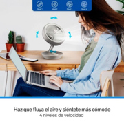 VENTILADOR STEREN PLEGABLE RECARGABLE COLOR GRIS - Vista 14